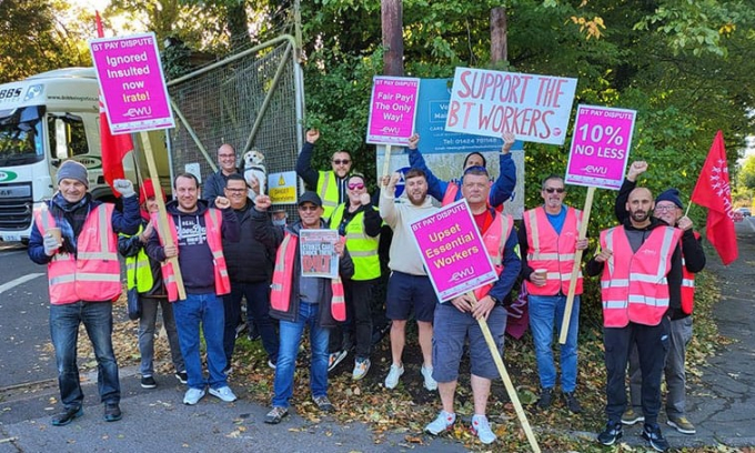 BT picket line, Hastings