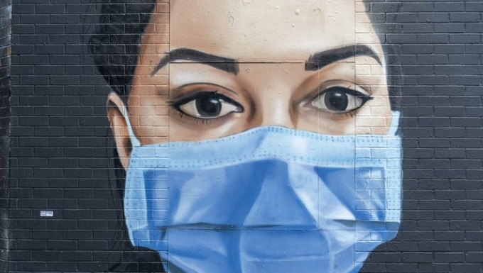 Mural of worker