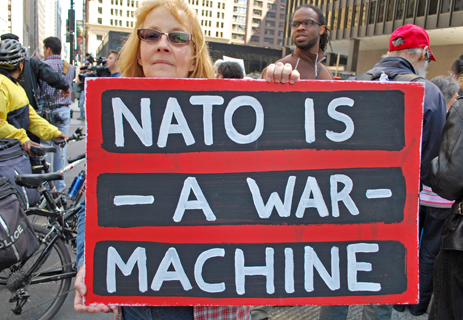 Anti-NATO placard