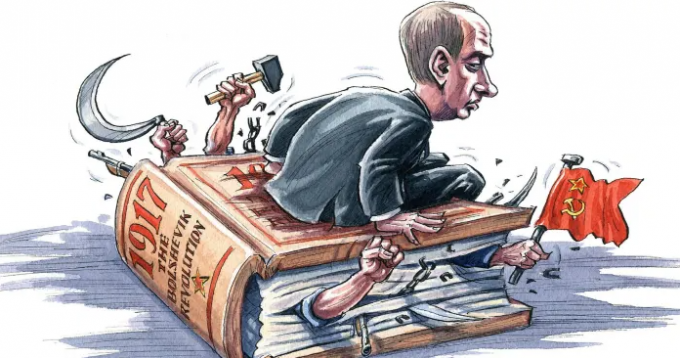 Putin tries to sit on the October revolution