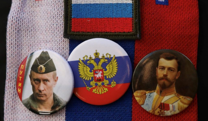 Putinist and Czarist badges
