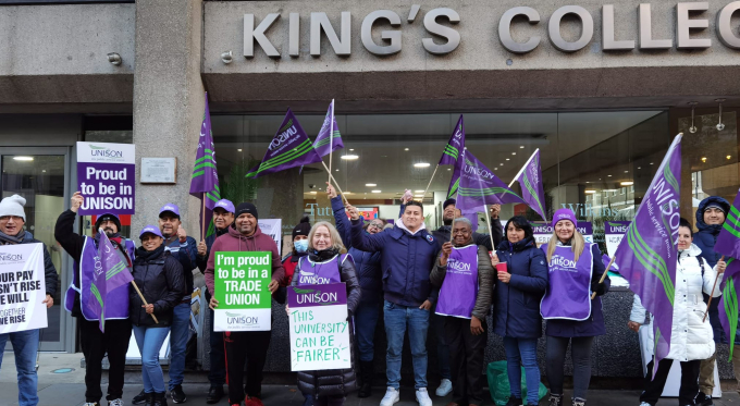 Kings College London picket line