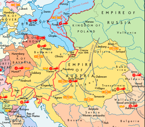East central Europe in 1848