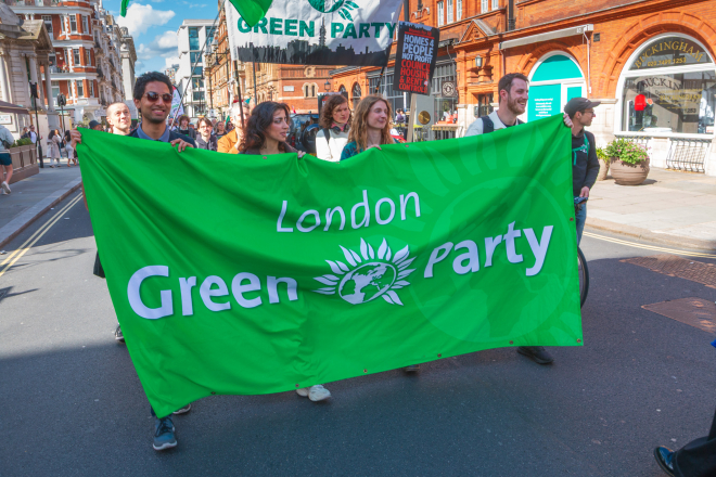 green banner