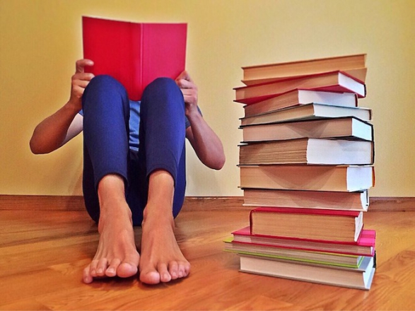 reading a book