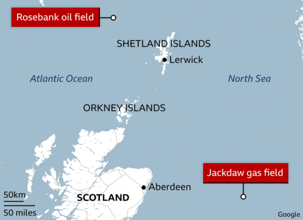 Rosebank and Jackdaw locations