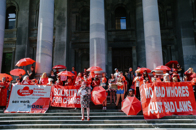 Sex workers' protest in Adelaide, Australia, 2021
