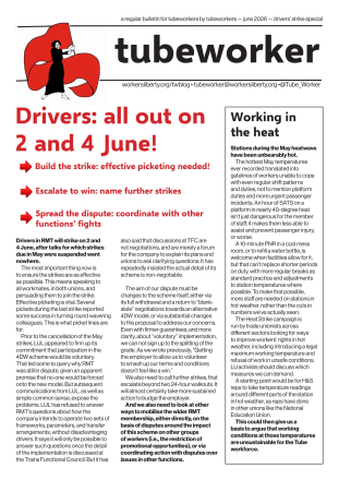 Tubeworker — June 2026: Drivers: All Out on 2 and 4 June!