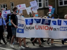 The protest in Brighton