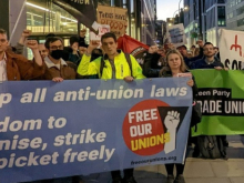 Free Our Unions and Earth Strike protest, 10 October
