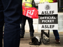 Aslef official picket placard