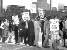 Black workers on strike, 1940s