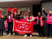 CWU members with RMT flag