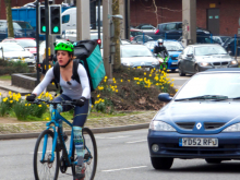 Courier and car