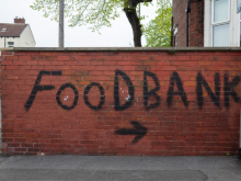 Writing on wall: This way to foodbank