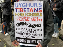 Workers' Liberty sign at 4 June rally