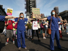 Health workers' protest