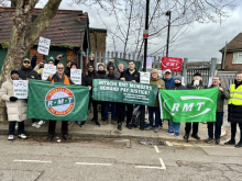 RMT picket line at Bounds Green depot