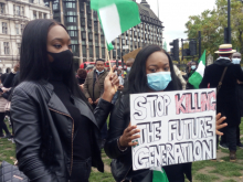 Protesters in London