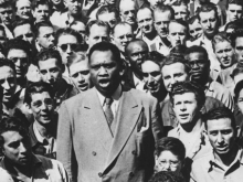 Paul Robeson in crowd