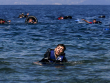 People struggling in water