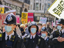 Police at Police bill demo