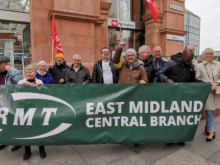 RMT East Midlands Central branch picket line at Nottingham station