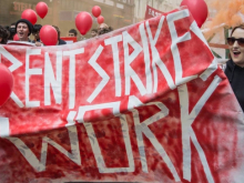 Rent strike banner