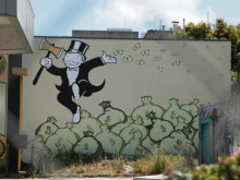 Mural of rich bastard