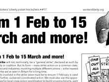From 1 Feb to 15 March and more! — Picket line bulletin #17