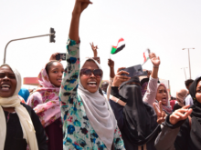 Sudanese women protesters