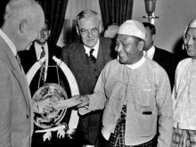 U Nu, independent Burma's first prime minister, with Eisenhower
