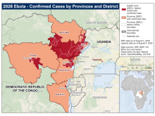 Ebola: affected areas map