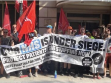 NHS cuts protest