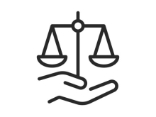 Icon of balanced scales, representing equality