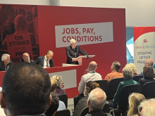 John McDonnell about to speak on Palestine at a fringe event at Labour Conference 2023