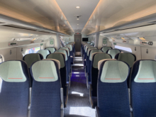 Interior of an Avanti West Coast Pendolino train
