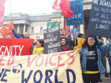 UVW activists with placards