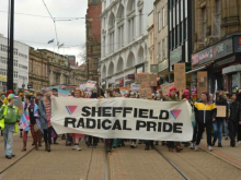 Banner reading "Sheffield Radical Pride"