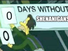 Days without shenanigans