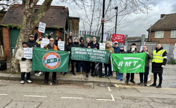 RMT picket line at Bounds Green depot
