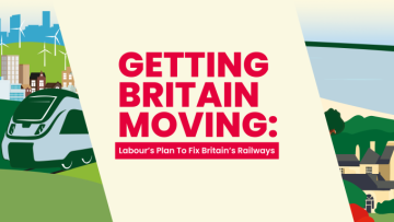 Campaign logo for "GETTING BRITAIN MOVING: Labour's plan to fix Britain's railways"