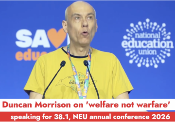 Duncan speaking at NEU conference