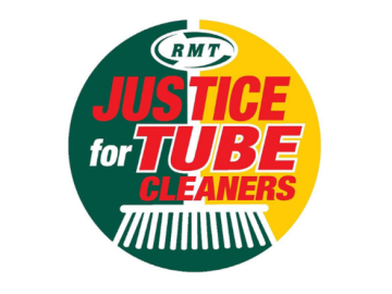 RMT Justice for Tube cleaners campaign logo