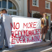 Student protest against redundancies at 